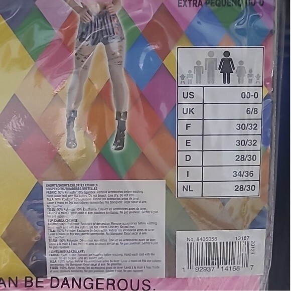 Birds of Prey Harley Quinn Colorful Mayhem Womens Halloween Costume Size XS NEW! - Picture 7 of 9